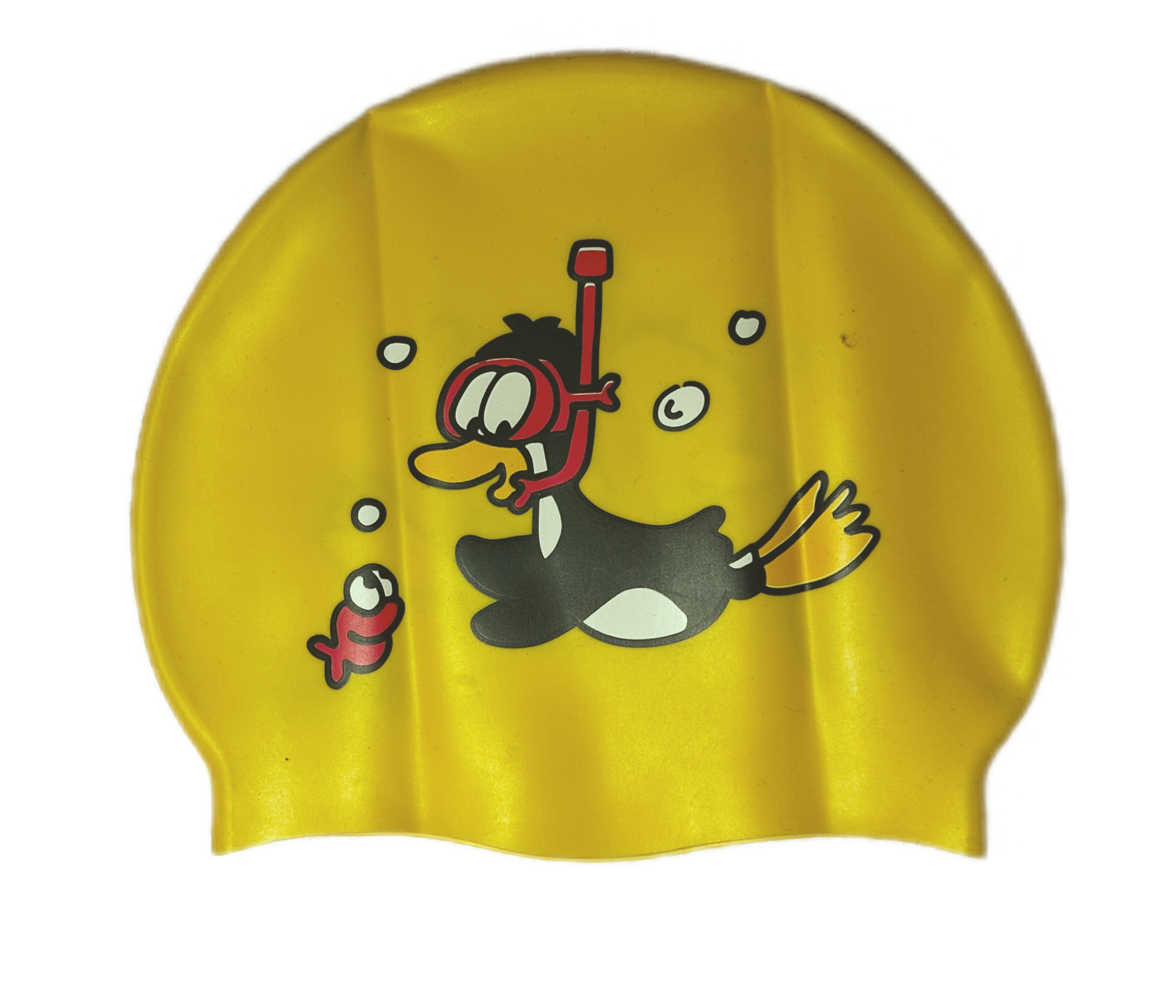Tauch-Pinguin - Silikonbadekappe gelb